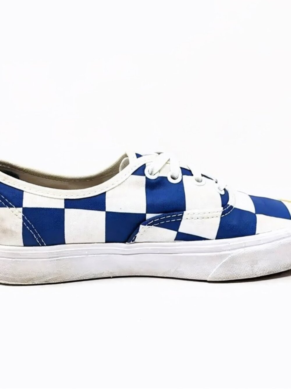 Vans Comfycush Half Big Checkerboard  Blue & Gold, Sz   7.5, EUC - Picture 2 of 8